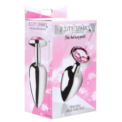 Booty Sparks Plug bijou Gem Rose 8 x 4 cm